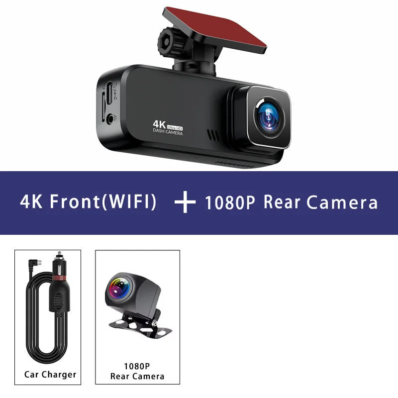 Experience Unmatched Clarity with Our UHD 4K Dash Cam: Front and Rear Cameras for Ultimate Safety!