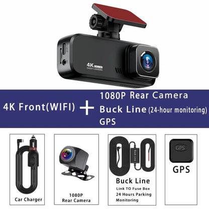 Experience Unmatched Clarity with Our UHD 4K Dash Cam: Front and Rear Cameras for Ultimate Safety!