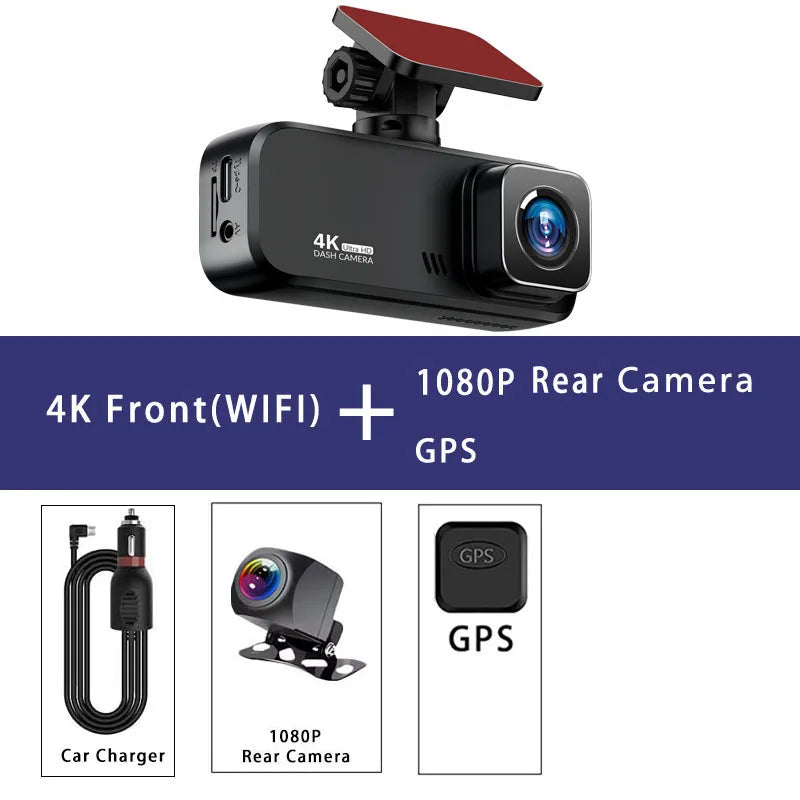 Experience Unmatched Clarity with Our UHD 4K Dash Cam: Front and Rear Cameras for Ultimate Safety!
