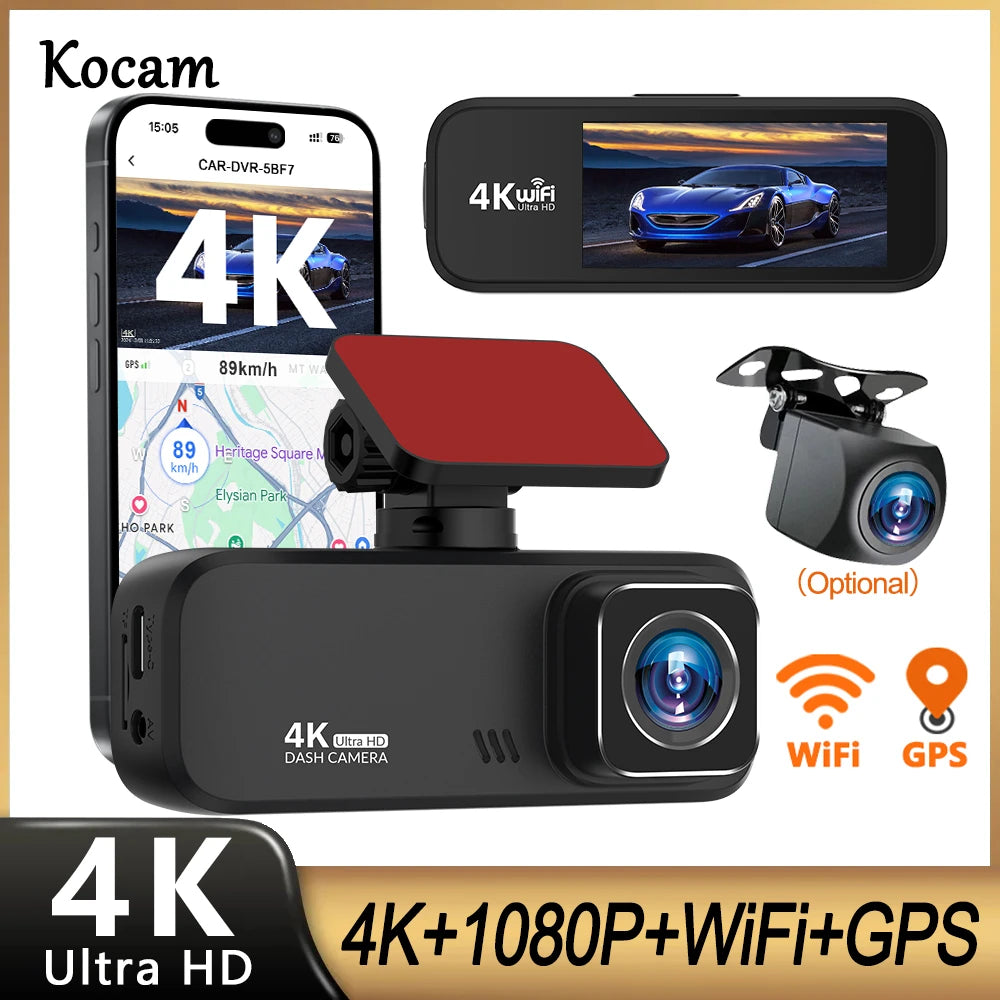 Experience Unmatched Clarity with the Ultra HD 4K Dash Cam Mini - Your Ultimate Driving Companion with WiFi, GPS, and Night Vision!