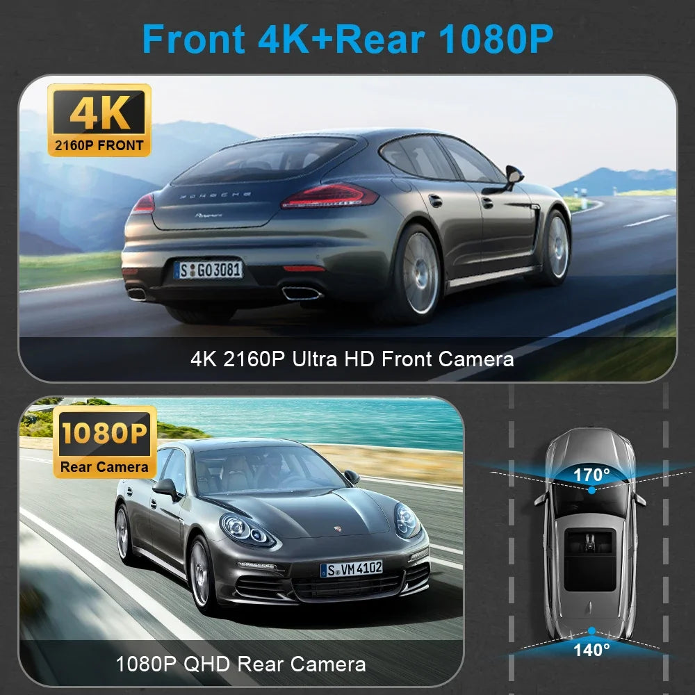 Experience Unmatched Clarity with the Ultra HD 4K Dash Cam Mini - Your Ultimate Driving Companion with WiFi, GPS, and Night Vision!