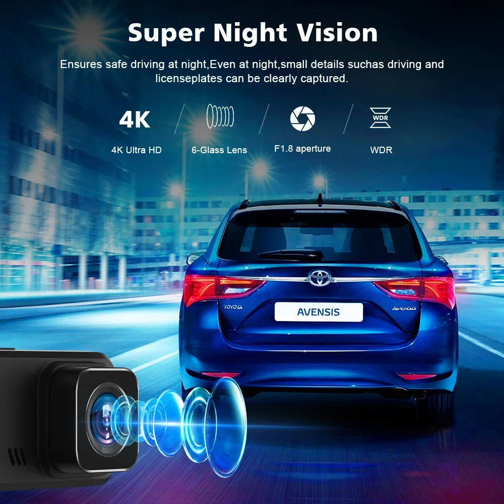 Experience Unmatched Clarity with the Ultra HD 4K Dash Cam Mini - Your Ultimate Driving Companion with WiFi, GPS, and Night Vision!